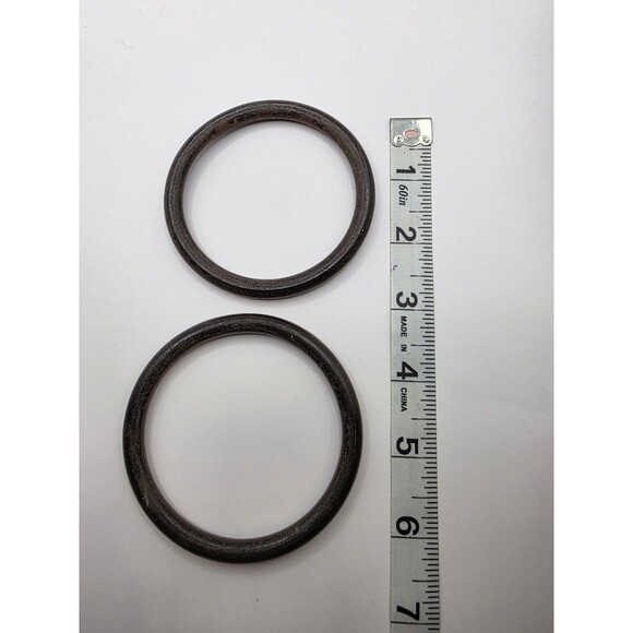 Two Brown Wood Bangle Bracelet - Picture 2 of 4